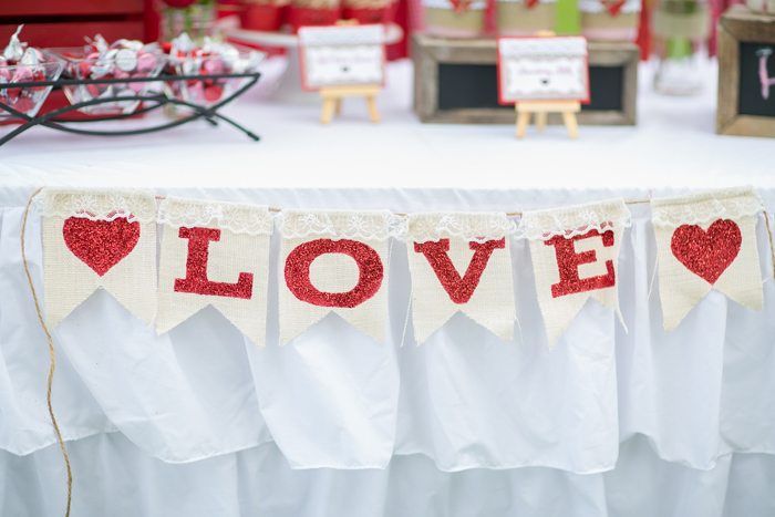 celebrate happy hearts day glitter love banner