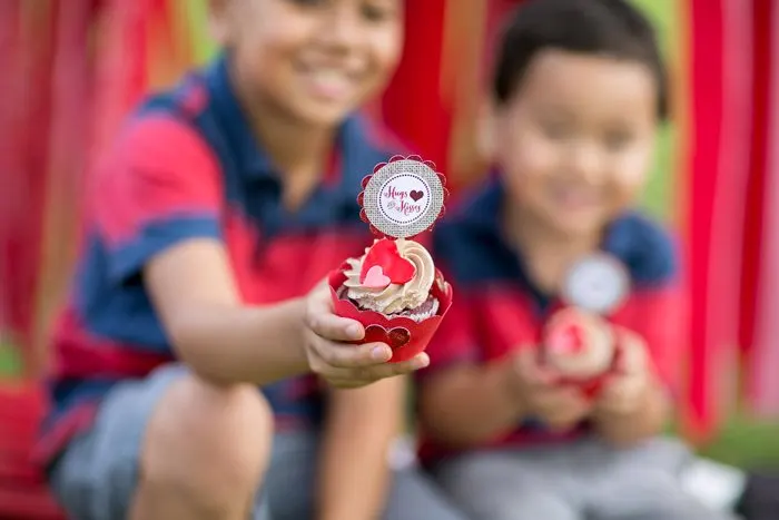 celebrate happy hearts day with a heart filled cupcake