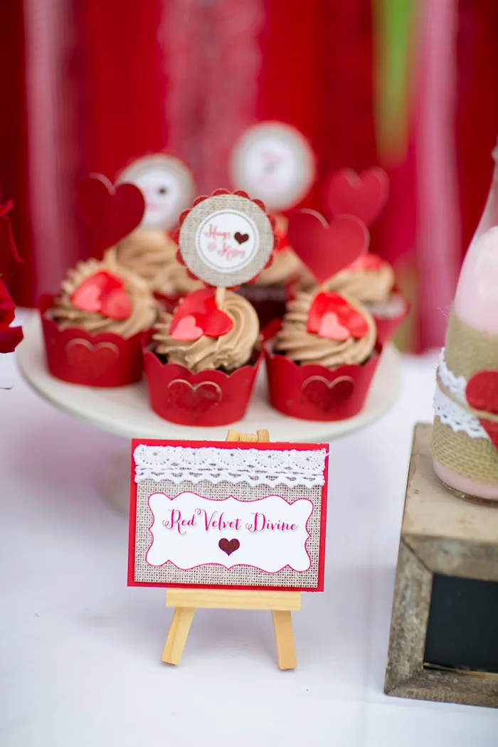 celebrate happy hearts day with red velvet cupcakes
