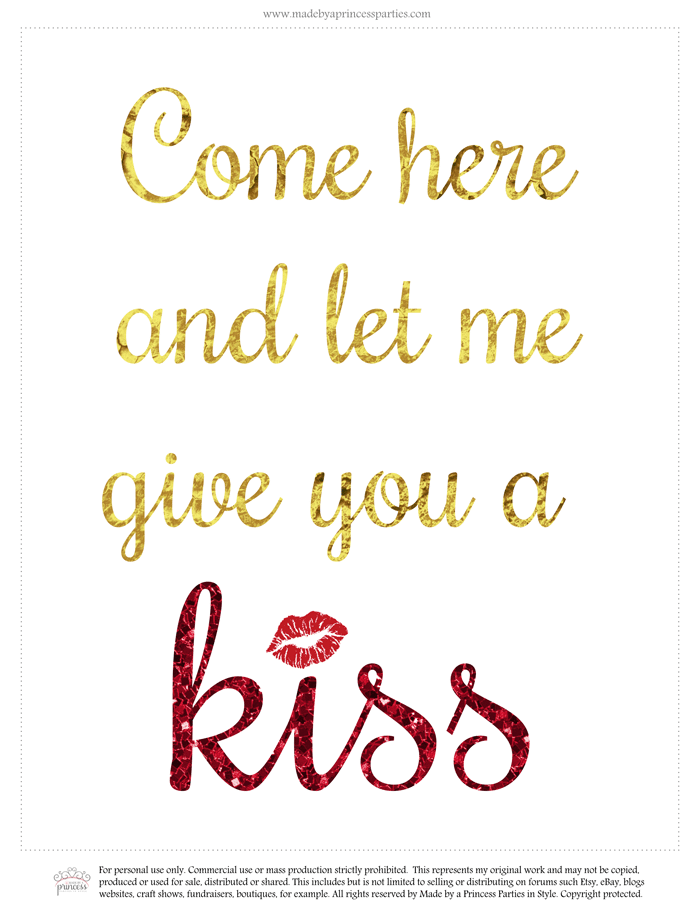 valentines day give me a kiss free printable image