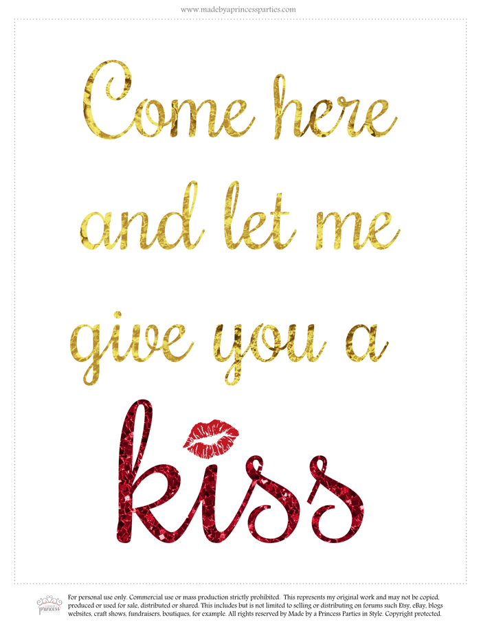 valentines day give me a kiss free printable image