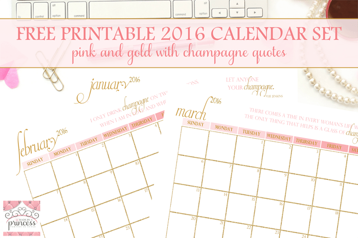 made by a princess free printable calendar 2016