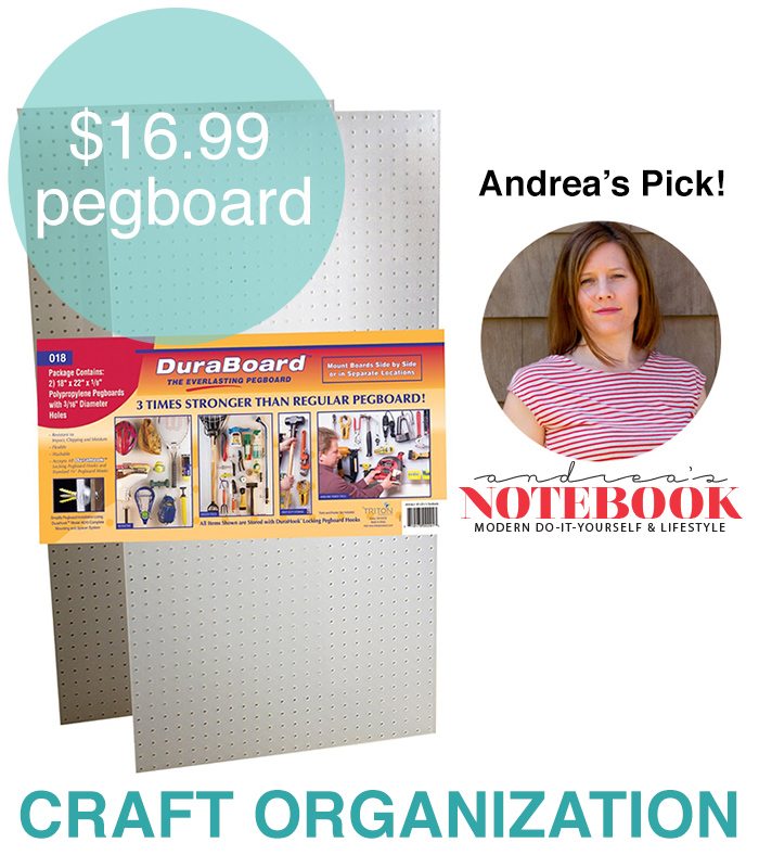 Use pegboards to organize your crafts! 