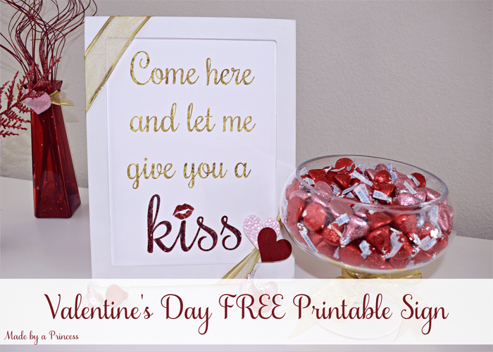 valentines day give me a kiss free printable