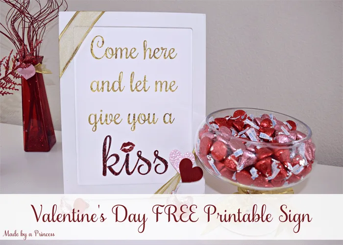 valentines day give me a kiss free printable