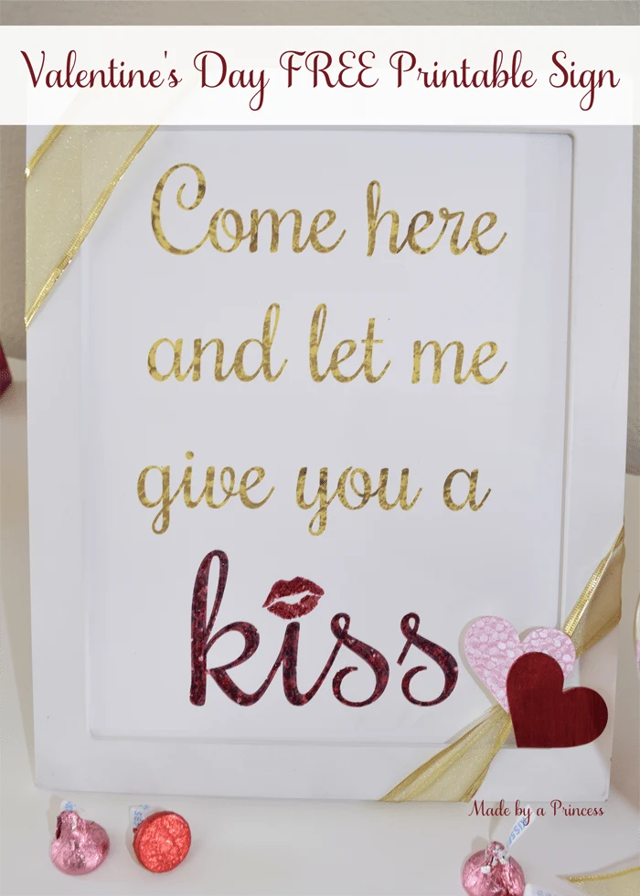 valentines day give me a kiss free printable