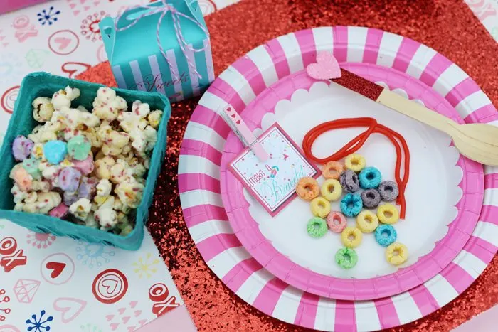 Creative Kids Valentine Party Ideas plates and treats