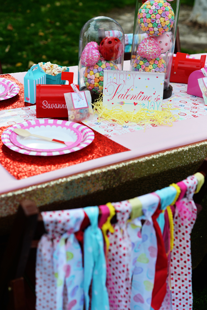 Creative Kids Valentine Party Ideas table setting