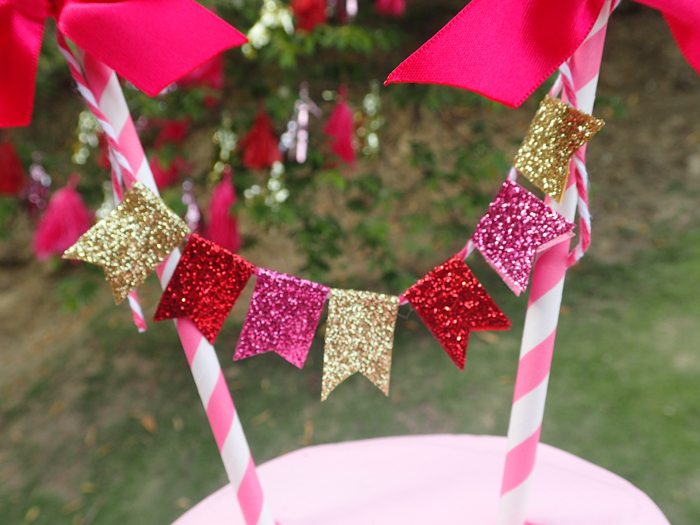 Sweet Party for Sweet Girls glitter cake banner