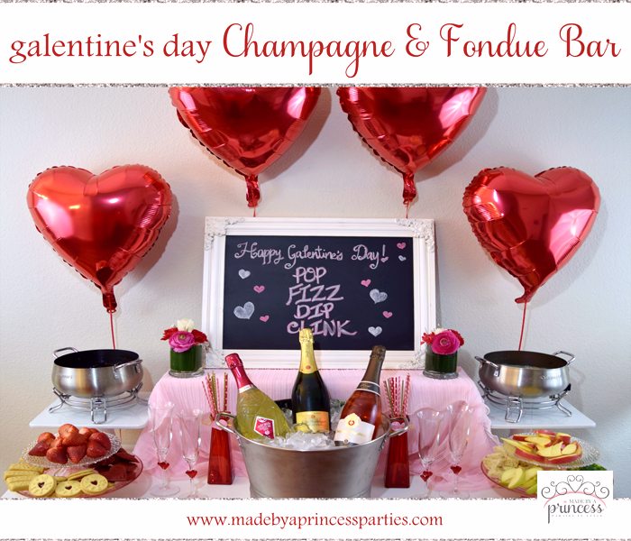 galentines day champagne fondue bar 