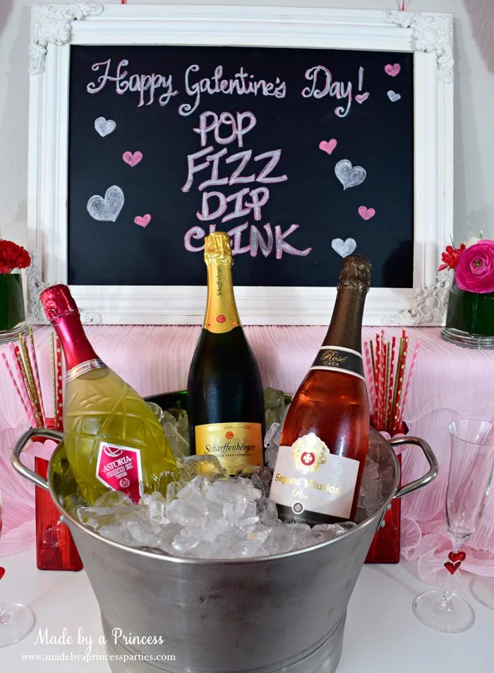 galentines day champagne fondue buffet bucket