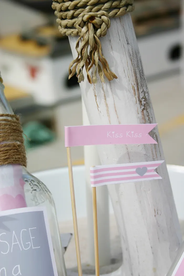 message in a bottle valentines party flags
