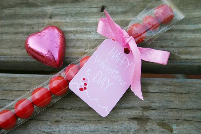 message in a bottle valentines party gumball favors