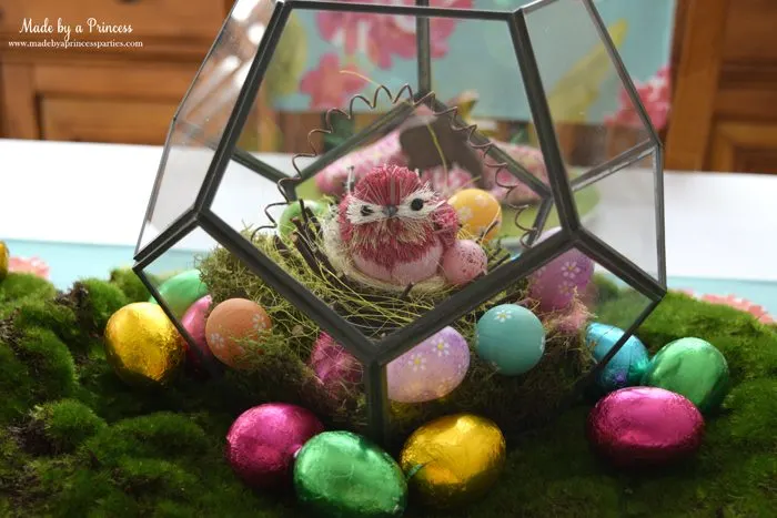 Easy Easter Entertaining Ideas terrarium with bird