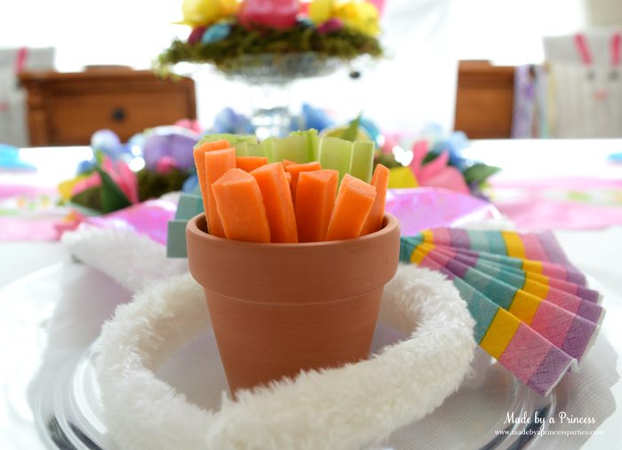 budget friendly easter ideas carrots in celery in clay pot 