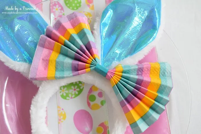 budget friendly easter ideas napkin bow for bunny ears 2