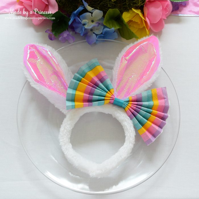 budget friendly easter ideas napkin bow for bunny ears