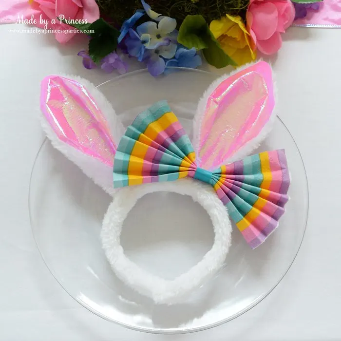 budget friendly easter ideas napkin bow for bunny ears
