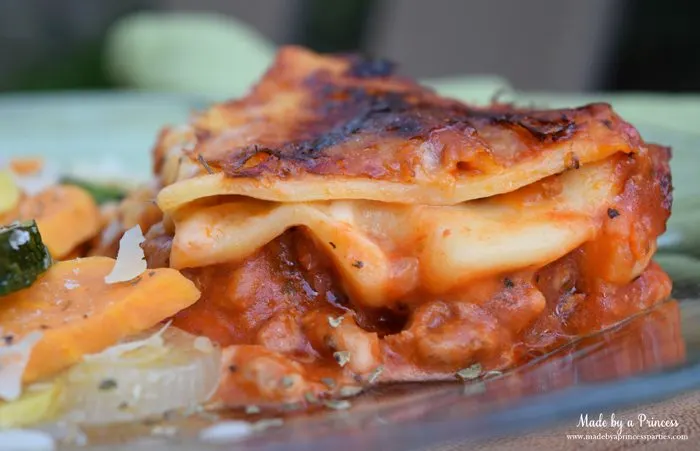 hearty seasonal vegetable casserole recipe lasagna slice