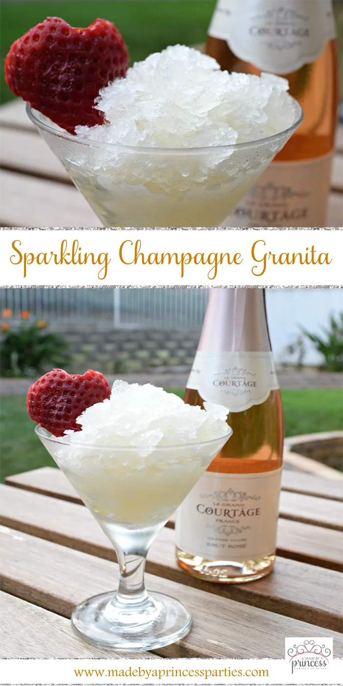 sparkling champagne granita with honey recipe pin it