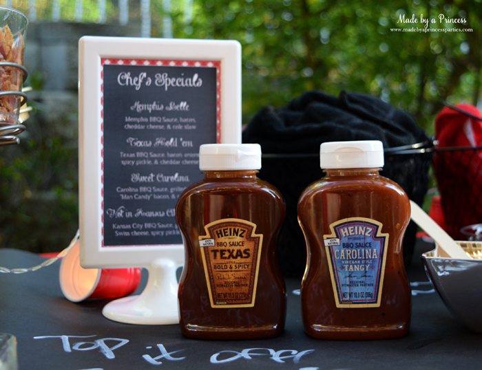 heinz build your own burger bar texas and carolina bbq sauces