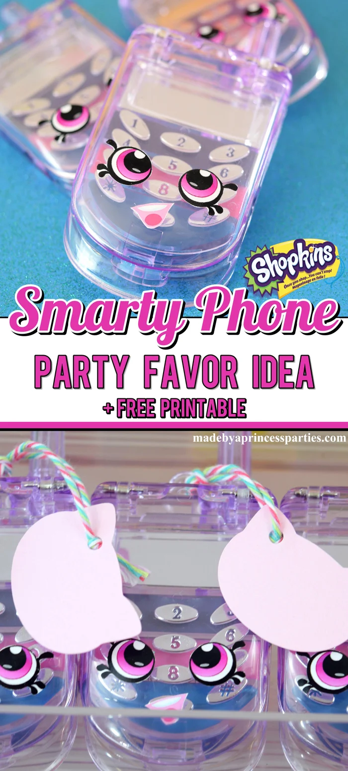 Cellphone Lip Gloss makes the perfect Shopkins Smarty Phone Party Favor. Download the free stickers @madebyaprincess