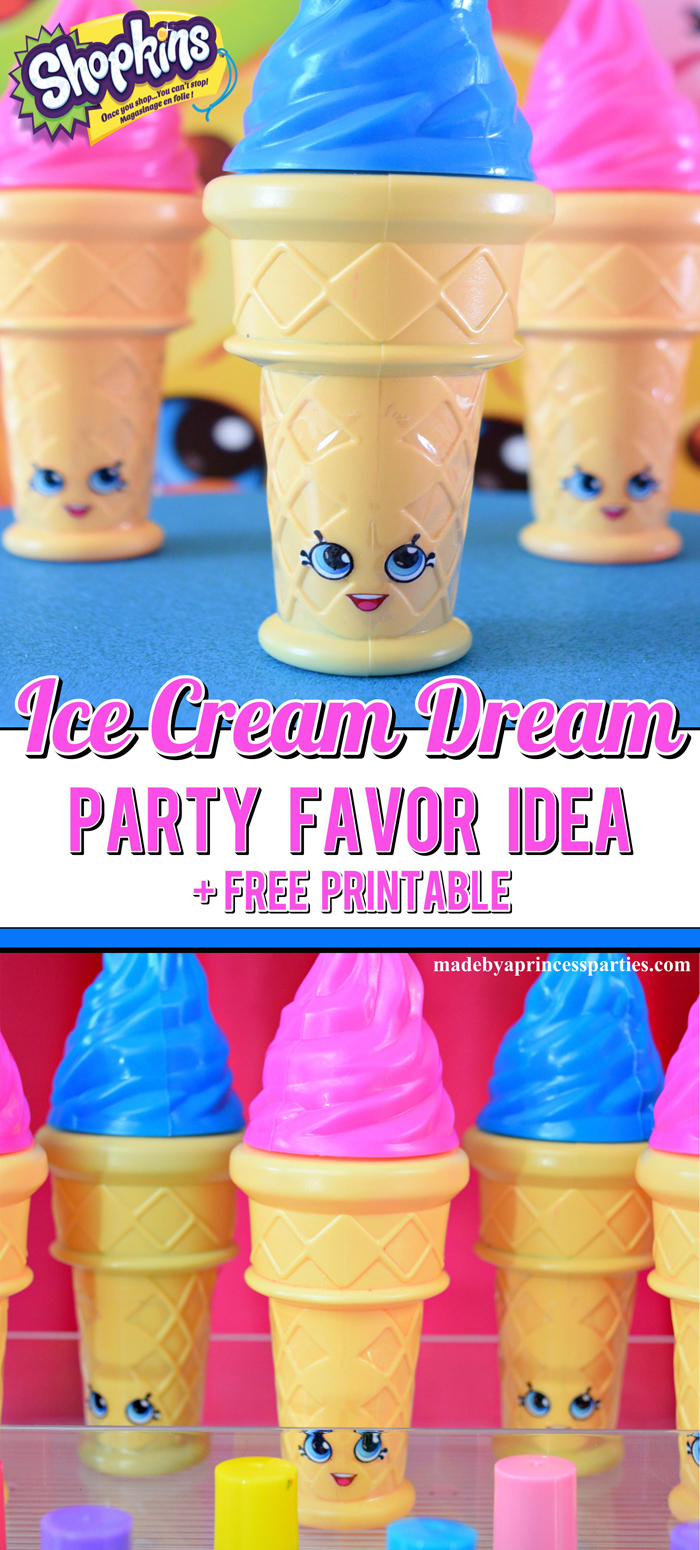 Ice Cream Lip Gloss makes the perfect Shopkins Ice Cream Dream Party Favor. Download the free stickers @madebyaprincess