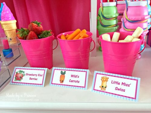 Shopkins Inspired Party Food Ideas FREE Printables - Made by a Princess