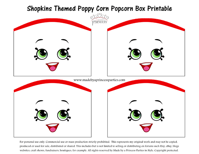 Poppy Corn Shopkin Printable Label