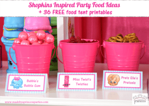 Shopkins Inspired Party Food Ideas FREE Printables - Made by a Princess