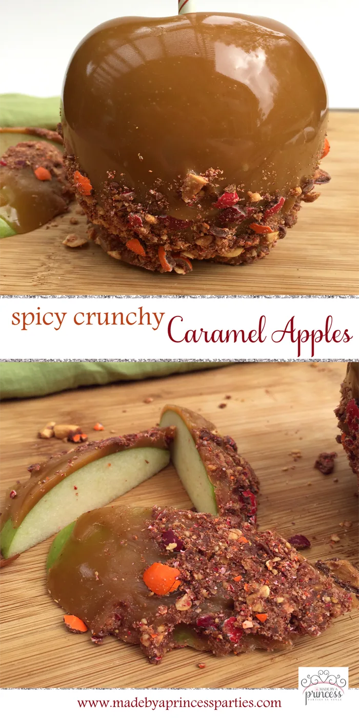 spicy crunchy caramel apple recipe pin
