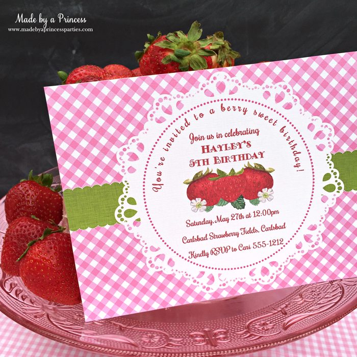 strawberry lemonade cake cream cheese frosting strawberry invitation