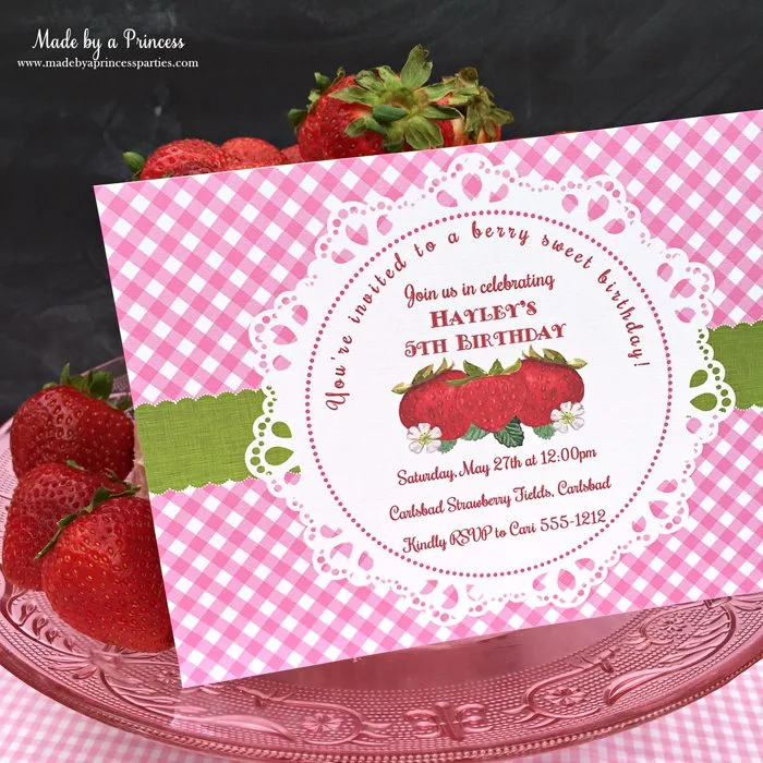 strawberry lemonade cake cream cheese frosting strawberry invitation