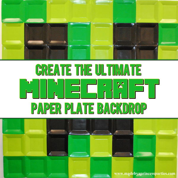 Create the Ultimate Minecraft Backdrop at using paper plates and foam core