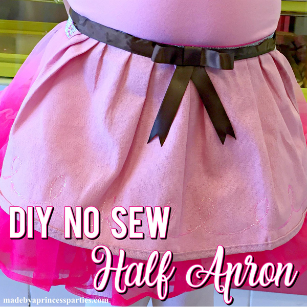 Need a cute apron for Halloween or dress up? Learn how to make this easy no sew half apron in less than 30 minutes