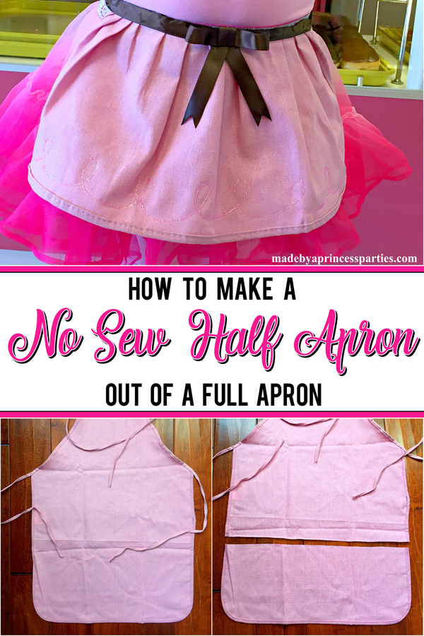 Need a cute apron for Halloween or dress up? Learn how to make this easy no sew half apron in less than 30 minutes