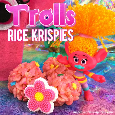 Trolls Movie Princess Poppy Pink Rice Krispie Treats
