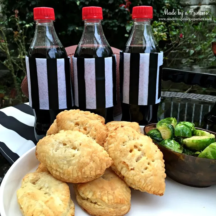 spicy-coca-cola-bbq-crock-pot-bbq-chicken-in-football-puff-pastries-with-roasted-brussel-sprouts