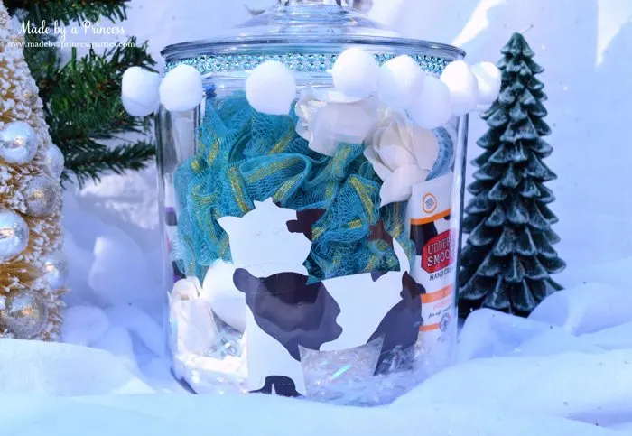 spa-in-a-jar-gift-idea-cow-die-cut-and-shower-poof