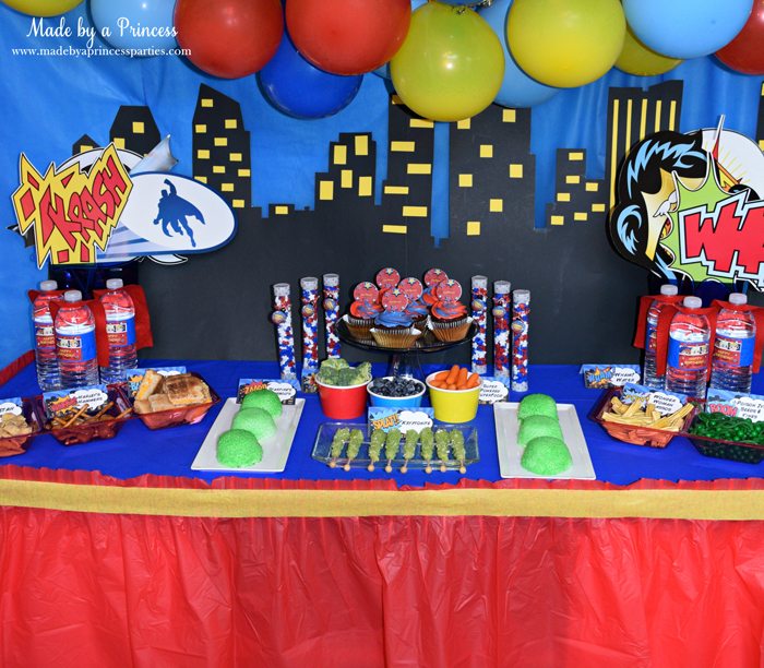 Superhero-Inspired-Party-Food-Ideas-Free-Printables-party-table