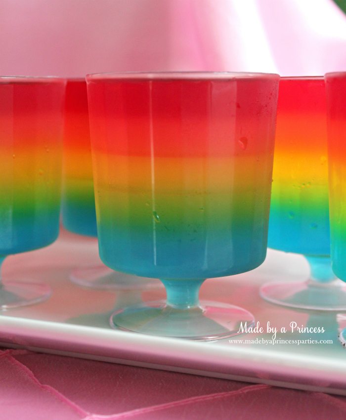 Unicorn Party Rainbow Jello Recipe layered cup