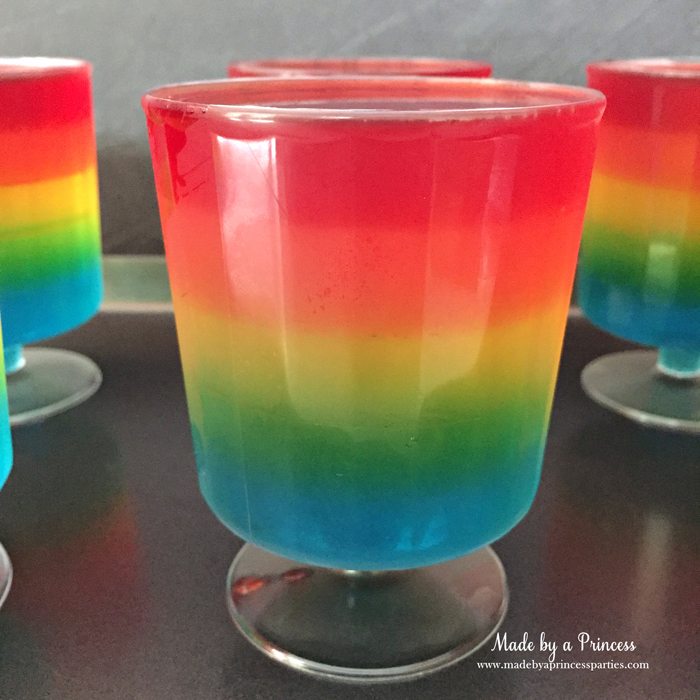 Unicorn Party Rainbow Jello Recipe cherry red fifth layer