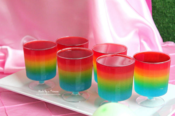 Unicorn Party Rainbow Jello Recipe - Made by a Princess