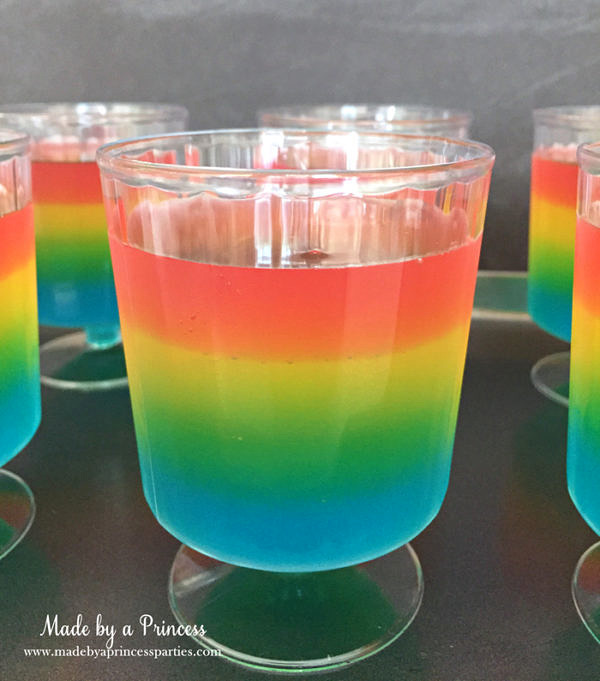 Unicorn Party Rainbow Jello Recipe Made by a Princess