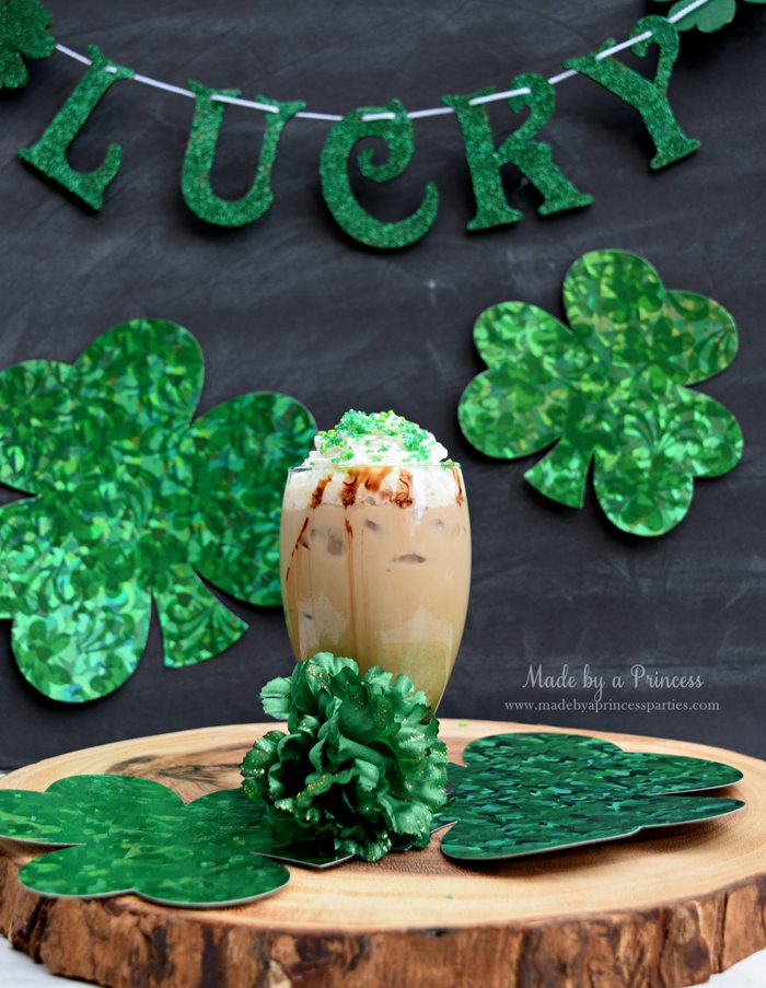 Mcdonalds Copycat Shamrock Mocha Recipe glitter LUCKY banner decoration 