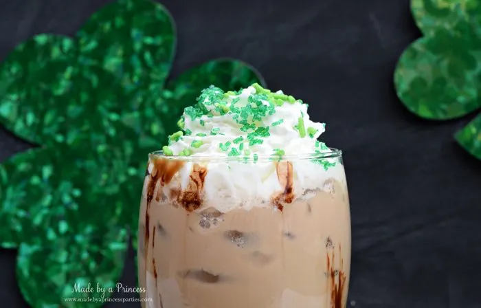 Mcdonalds Copycat Shamrock Mocha Recipe topped with whipped cream and sprinkles
