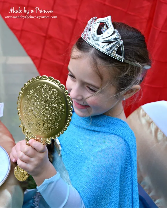 BEAUTY AND THE BEAST Themed Tea Party for Two. Create a pretty enchanted mirror simply by spray painting a dollar store mirror gold