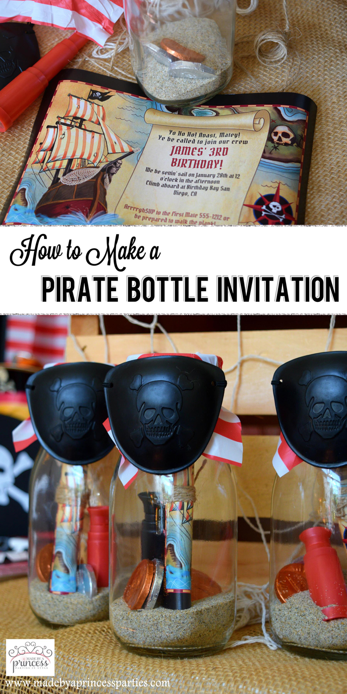 Pirate Bottle Invitations Party Idea pin it