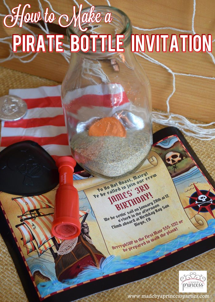 Pirate Bottle Invitations Party Idea