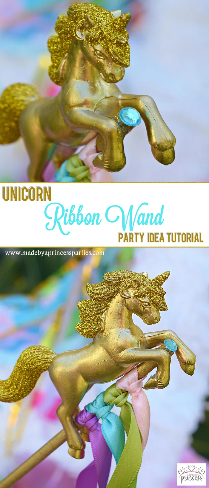 Unicorn Ribbon Wand Party Idea Tutorial pin it